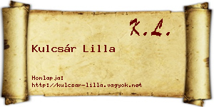 Kulcsár Lilla névjegykártya